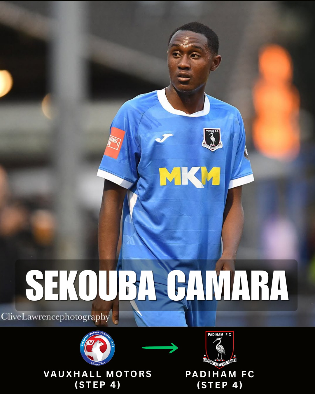 Sekouba Camara — Vauxhall Motors (Step 4) to Padiham FC (Step 4)